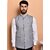 PrintCulture Men Solid Grey Cotton Blend Nehru Jacket