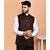 PrintCulture Men Solid Brown Cotton Blend Nehru Jacket