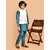PrintCultr Boys Festive & Party Kurta, Waistcoat and Pyjama Set (Blue)