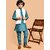 PrintCultr Boys Festive & Party Kurta, Waistcoat and Pyjama Set (Blue)