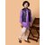 PrintCultr Boys Festive & Party Kurta, Waistcoat and Pyjama Set (Purple)
