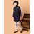 PrintCultr Boys Festive & Party Kurta, Waistcoat and Pyjama Set (Dark Blue)