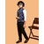 PrintCultr Boys Printed Nehru Jacket (Pack of 2, Navy Blue)