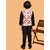 PrintCultr Boys Printed Nehru Jacket (Pack of 2, Beige)