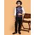 Print Cultr Boys Printed Nehru Jacket (Pack of 2, Black, Blue)