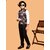 PrintCultr Boys Printed Nehru Jacket (Pack of 2, Brown)
