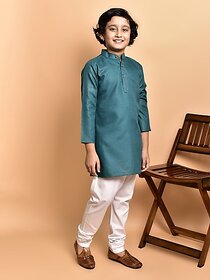 PrintCultr Boys Festive & Party Kurta and Pyjama Set (Green)