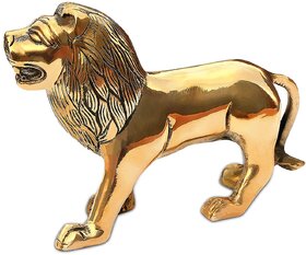 Sambhaav Brass Lion for Home Decoration Empowering Your Space with Courage and Success