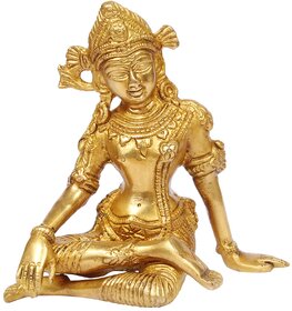 Sambhaav Small Adorable Golden Inder Dev Statue For Home Decoration