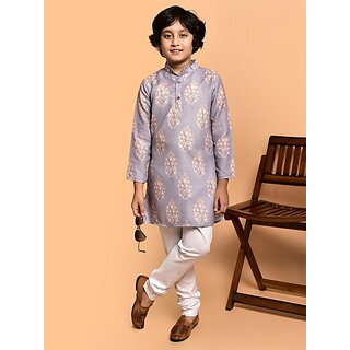                       PrintCultr Boys Festive & Party Kurta and Pyjama Set (Purple)                                              