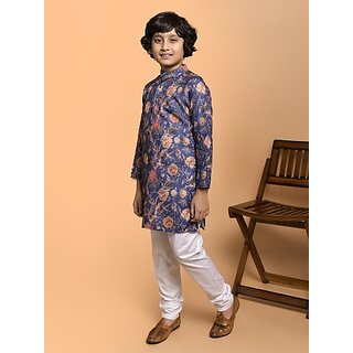                       PrintCultr Boys Festive & Party Kurta and Pyjama Set (Blue)                                              