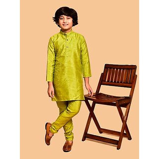                       PrintCultr Boys Festive & Party Kurta and Pyjama Set (Green)                                              