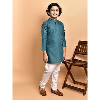                       PrintCultr Boys Festive & Party Kurta and Pyjama Set (Green)                                              