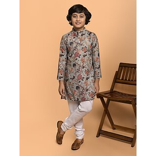                       PrintCultr Boys Festive & Party Kurta and Pyjama Set (Grey)                                              