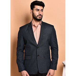                       PrintCultr Solid Mandarin Festive & Wedding Men Blazer (Blue)                                              