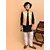 PrintCultr Boys Festive & Party Kurta, Waistcoat and Pyjama Set (Black)