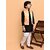 PrintCultr Boys Festive & Party Kurta, Waistcoat and Pyjama Set (Black)