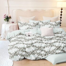 Double Bed Printed Cotton Bedsheet with 2 Pillow Covers (90100 inches)