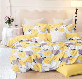 Double Bed Printed Cotton Bedsheet with 2 Pillow Covers (90100 inches)