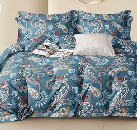 Double Bed Printed Cotton Bedsheet with 2 Pillow Covers (90100 inches)