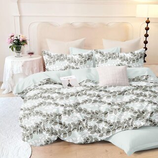 Double Bed Printed Cotton Bedsheet with 2 Pillow Covers (90100 inches)