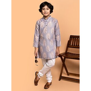                       PrintCultr Boys Festive & Party Kurta and Pyjama Set (Purple)                                              