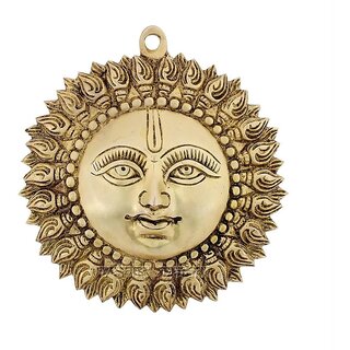                       Sambhaav Brass Surya Dev Wall Chakra  Symbol of Prosperity and Vitality (7 Inch)                                              