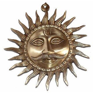 Sambhaav Brass Surya Dev Wall Chakra Symbol of Prosperity and Vitality (10 Inch) Sambhaav Brass Surya Dev Wall Chakra Symbol of Prosperity and Vitality (10 Inch)
