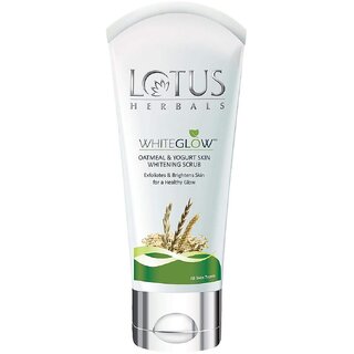Lotus Herbals Whiteglow Oatmeal  Yogurt Skin Whitening  Brightening Scrub, 100G