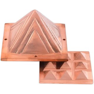                       Sambhaav Vastu-Align 2-Layer Copper Pyramid Elevate Your Space with Positive Energy                                              