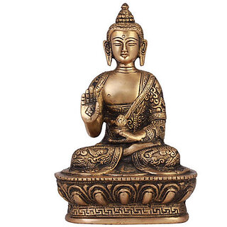 Sambhaav The Sacred Blessing of Peace Seated Brass Lord Buddha with Closed Eyes (7 Inch) Sambhaav The Sacred Blessing of Peace Seated Brass Lord Buddha with Closed Eyes (7 Inch)