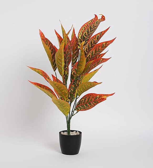 De Gardenia Artificial Plant Leaves Tropical Monstera Large Artificial Plants Fake Zebra Leaf Plastic Palm Tree Branch for Home Garden Decor  26 Leaves (Height  76CM, Green-C) Pot Not Included