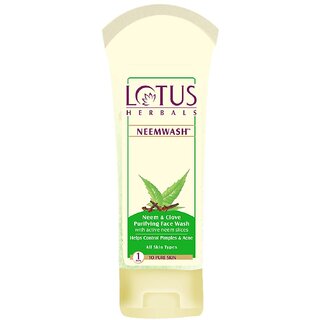 Lotus Herbals Neemwash Neem Clove Ultra Purifying Face Wash With Active Neem Slices For Acne Prone Skin 150Ml Lotus Herbals Neemwash Neem Clove Ultra Purifying Face Wash With Active Neem Slices For Acne Prone Skin 150Ml