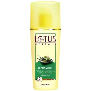 Lotus Herbals Alphamoist Alpha Hydroxy Skin Renewal Oil-Free Moisturiser For All Skin Types 170Ml Lotus Herbals Alphamoist Alpha Hydroxy Skin Renewal Oil-Free Moisturiser For All Skin Types 170Ml