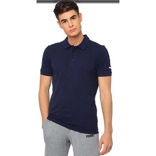 Chic Men Manav Enterprises Men Printed Polo Neck Poly Cotton Navy Blue T-Shirt 2025 at ShopCircu