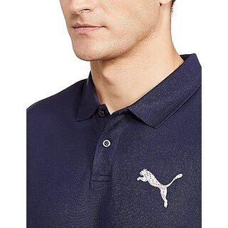 Chic Men Manav Enterprises Men Printed Polo Neck Poly Cotton Navy Blue T-Shirt 2025 at ShopCircu