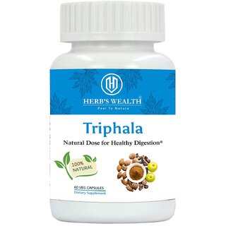 Herb's Wealth Triphala Capsules, 500mg, 60 Vegetarian Capsules, Natural Herbal supplement for digestive and immune healt Herb's Wealth Triphala Capsules, 500mg, 60 Vegetarian Capsules, Natural Herbal supplement for digestive and immune healt