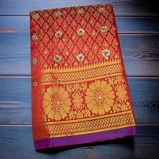 Embellished Banarasi Handloom Art Silk Saree (Red) Embellished Banarasi Handloom Art Silk Saree (Red)