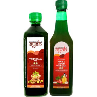                       Ayah Apple Cider Vinegar & Triphala Weight Juice / Ras - 500ml + 500ml                                              