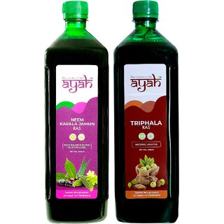                       Ayah Triphala & Neem Karela Jamun Juice / Ras - 1L + 1L                                              