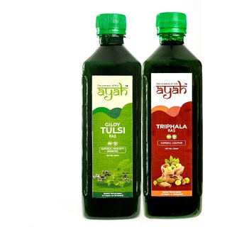 Ayah Giloy Tulsi Triphala Juice / Ras - 500ml + 500ml Ayah Giloy Tulsi Triphala Juice / Ras - 500ml + 500ml