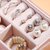 Jewellery Organizer Mini PU Leather Zipper Portable Storage Box Case with Dividers Container for Rings, Earrings, Neckla