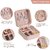 Jewellery Organizer Mini PU Leather Zipper Portable Storage Box Case with Dividers Container for Rings, Earrings, Neckla