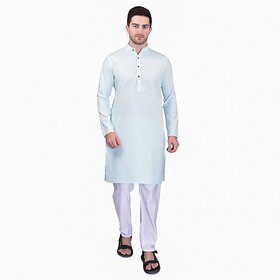 PrintCultr Men Kurta and Pyjama Set (Blue, White)