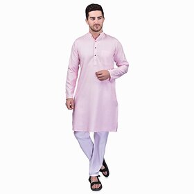 PrintCultr Men Kurta and Pyjama Set (Pink)