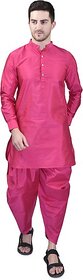 PrintCultr Men Dhoti & Kurta Set (Pink)