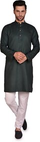 PrintCultr Men Kurta and Pyjama Set (Black)