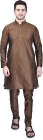 PrintCultr Men Kurta and Pyjama Set (Brown)