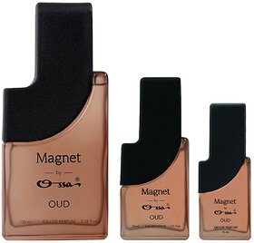 Ossa Magnet Oud Unisex Eau De Parfum 100ml, 30ml &15ml Perfume Combo for Men & Women Long Lasting Fragrance (Pack Of 3)