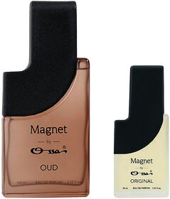Ossa Magnet Oud 100ml, Original 30ml Unisex Eau De Parfum Long Lasting Perfume Combo for Men And Women (Pack Of 2)
